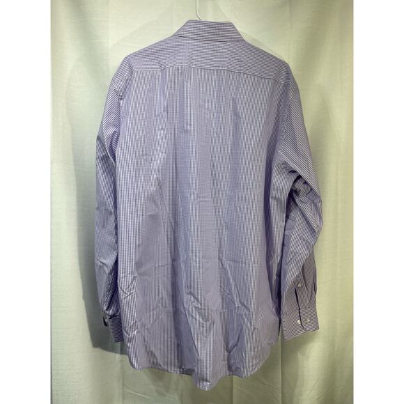 Nordstrom’s Men’s Shop Tech Smart Long Sleeve Button Up Purple White 16.5 34/35 - Picture 3 of 6